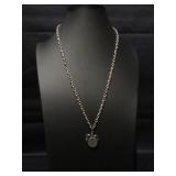 Gold Tone Chain Necklace with Heart and Coin Penda