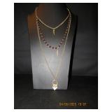 Three-Tier Gold-Tone Layered Necklace with Assorte