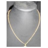 Gold-Tone Horseshoe Pendant Necklace with Rhinesto