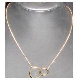 Gold-Tone Necklace with Entwined Circle Pendant