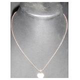 Gold-Tone Necklace with White Heart Pendant