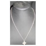 Silver-Tone Celtic Cross Pendant Necklace