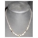 Beaded Chain Necklace with Dark Accents