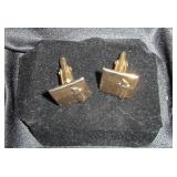 Goldtone Torch Motif Square Cufflinks