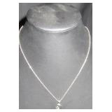 Silver-Tone Moon and Star Pendant Necklace