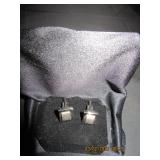 Silver-Tone Cufflinks with Gold-Tone Bevelled Cent