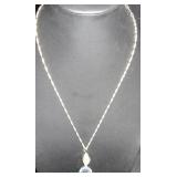 Clear Teardrop Pendant Necklace