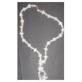 Clear Faceted Bead Necklace with Teardrop Pendants