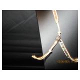 Rope Necklace with Iridescent Beads and Button Cla