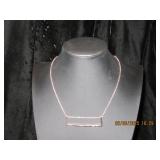 Gold Tone Bar Pendant Necklace