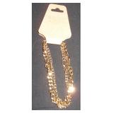 Set of 2 Goldtone Curb Chain Bracelets