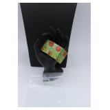 Wooden Bangle Bracelet with Floral Motif