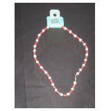 Earth Surf Red and White Shell Necklace