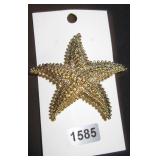 Gold-Tone Starfish Figural Brooch