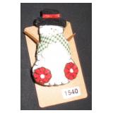 Felt Snowman Ornament with Green Gingham Scarf