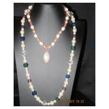 Set of 2 Multi-Colored Beaded Necklaces