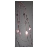 Two-Strand Bronze Tone Necklace with Filigree Meda
