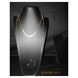 Silvertone Dual Strand Leaf Motif Necklace