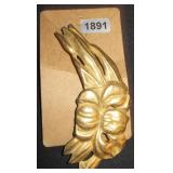 Gold Tone Leaf Motif Brooch