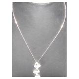Silver-Tone Necklace with Triple Butterfly Pendant
