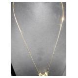 Gold-Tone Ribbon Motif Pendant Necklace