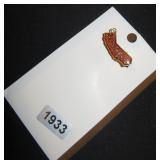 California State Shape Pin, Gold-Tone and Red Enam