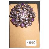 Floral Rhinestone Brooch