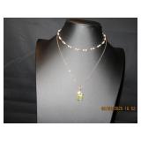 Set of 2 Fashion Necklaces: Faux Pearl Choker and
