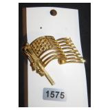 Gold-Tone American Flag Pin