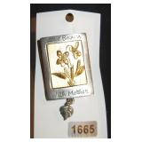 Love Begins With Mother Floral Motif Pin