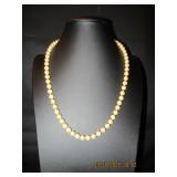Faux Pink Pearl Necklace