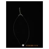 Single Pearl Cord Necklace