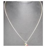 Silver-Tone Chain Necklace with Cherry Pendant