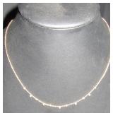 Gold Tone Chain Necklace with Pearl-Like Accents