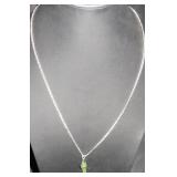Necklace with Green Crystal Point Pendant