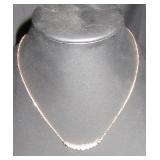 Necklace with Curved White Rhinestone Accent