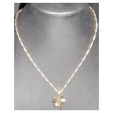 Gold-Tone Four-Leaf Clover Pendant Necklace