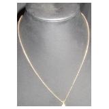 Gold-Tone Chain Necklace with White Rhinestone Sol