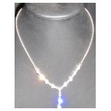 Silver-Tone Y-Shaped Rhinestone Necklace