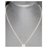 Necklace with Rhinestone Circle and Faux Pearl Pen
