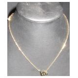Gold-Tone Script Letter Necklace