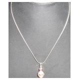 Necklace with Round Glass Bubble Pendant