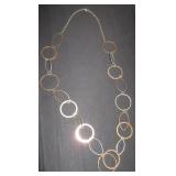Mixed Metal Tone Necklace with Connecting Circles