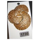 Gold Tone Filigree Brooch