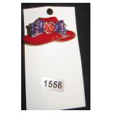 Red Hat Society Themed Hat Brooch with Rhinestone
