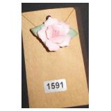 Pink Rose Floral Brooch