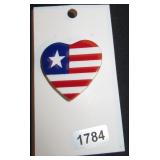 Heart-Shaped Liberian Flag Brooch