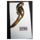 Gold-Tone Parrot Brooch with Enamel Details