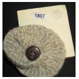 Knitted Flower Brooch with Button Center
