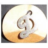 Letter D Silver-Tone Script Brooch Pin